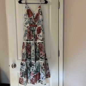 L’atiste White Floral Dress, size medium